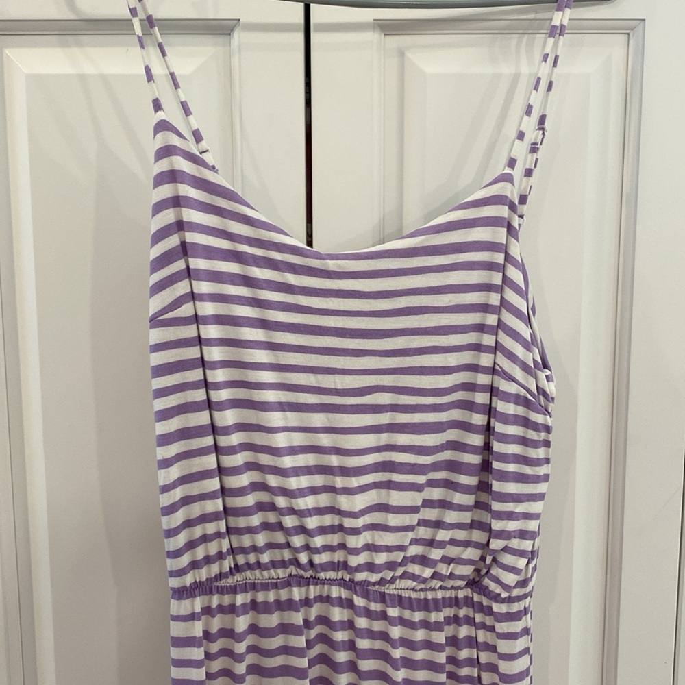 Gap. Stripe cami maxi dress. White and lilac. Not grey as first picture. Small